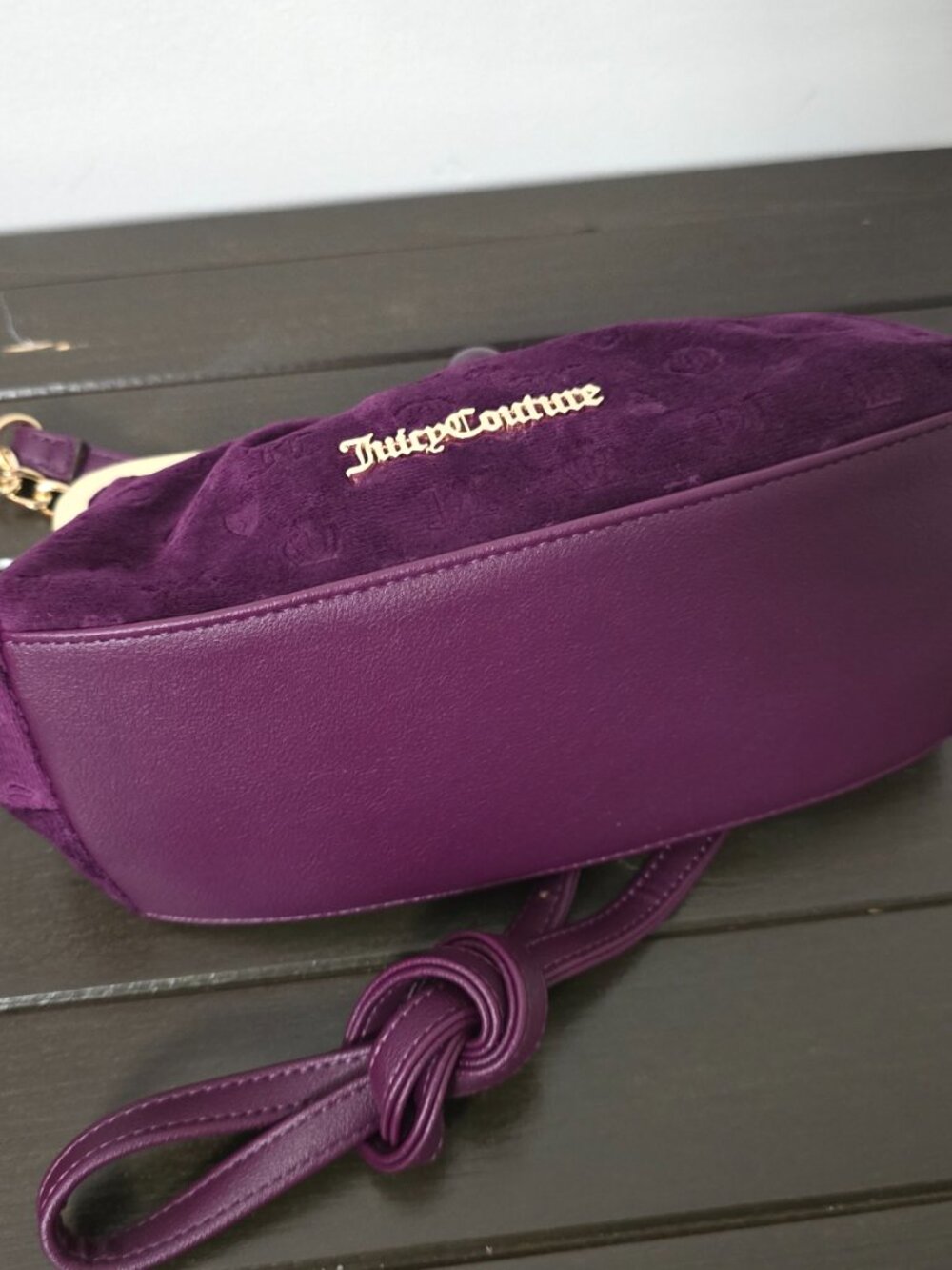 Juicy Couture Purple Monogram Velvet Kisslock Handbag / NWT - Picture 5 of 6